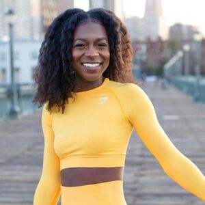 Gymshark Vital Seamlesd Yellow Crop Top